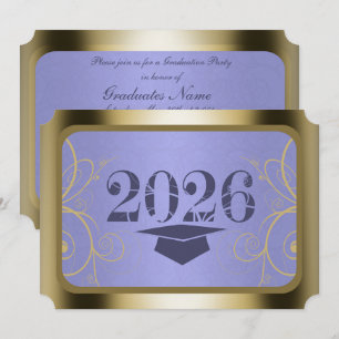 Invitación Fiesta de Graduación Cosecha Azul Cielo/Marco Dora