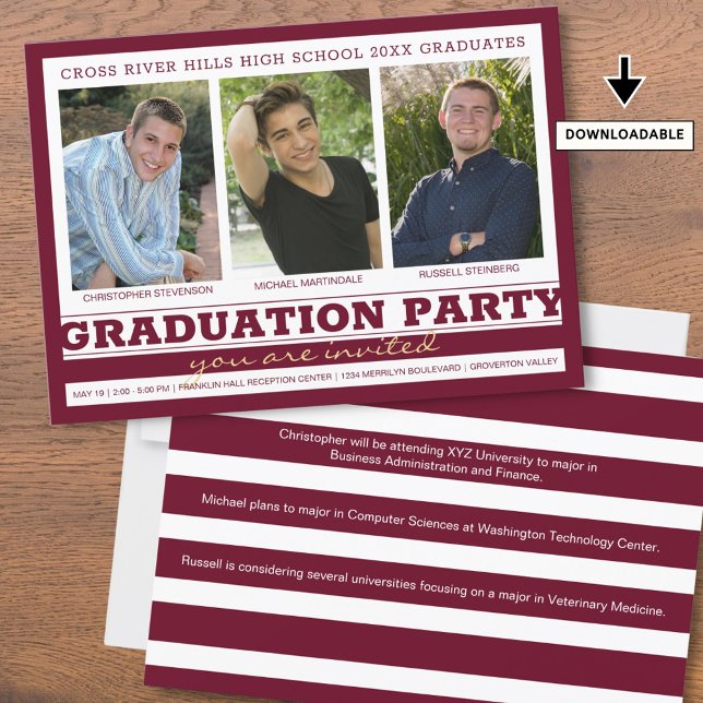 Invitación Fiesta de graduación de Amigos Hermanos 3 Foto (Subido por el creador)