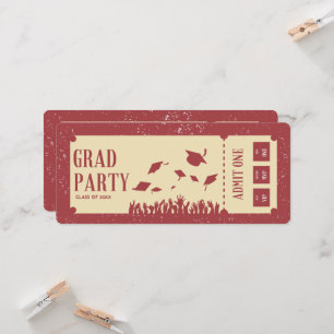 Invitación Fiesta de graduación de boletos Retro