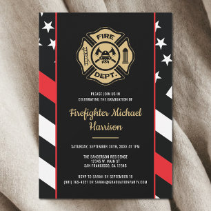 Invitación Fiesta de Graduación de Bombero en la Academia de