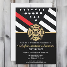 Fiesta de graduación de bomberos bandera de la lín