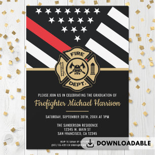 Invitación Fiesta de graduación de bomberos de la Academia de