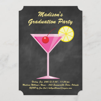 Invitación Fiesta de graduación de cócteles de verano - Chalk