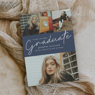 Invitación Fiesta de Graduación de Colaje de Fotos de Escritu