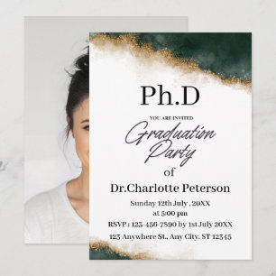 Invitación Fiesta de Graduación de Doctorado con Acuarela Ver