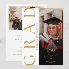 Invitación Fiesta de Graduación de Doctorado con Foto Moderna