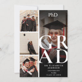 Invitación Fiesta de graduación de doctorado elegante moderna
