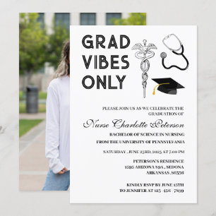 Invitación Fiesta de graduación de enfermera con foto persona