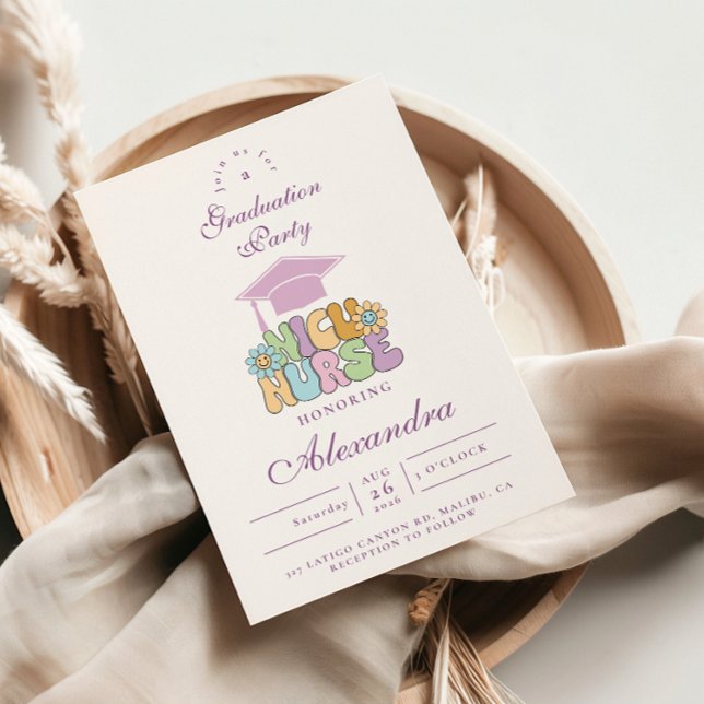 Invitación Fiesta de graduación de enfermera de UCI neonatal  (Subido por el creador)