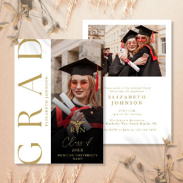 Invitación Fiesta de Graduación de Enfermera RN con Foto Mode