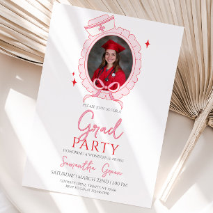 Invitación Fiesta de Graduación de Enfermera Rosa
