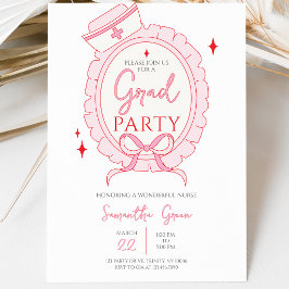 Invitación Fiesta de Graduación de Enfermera Rosa