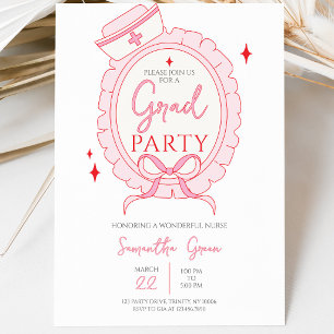 Invitación Fiesta de Graduación de Enfermera Rosa
