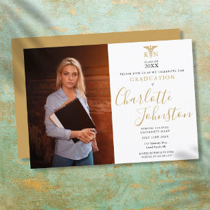Invitación Fiesta de Graduación de Enfermería con Letra Moder