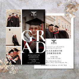 Invitación Fiesta de Graduación de Enfermería RN con 5 Fotos 