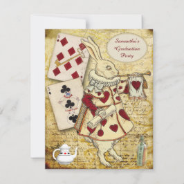 Invitación Fiesta de graduación de época Conejo Maravilla