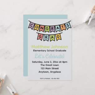 Invitación Fiesta de Graduación de Escuela Primaria