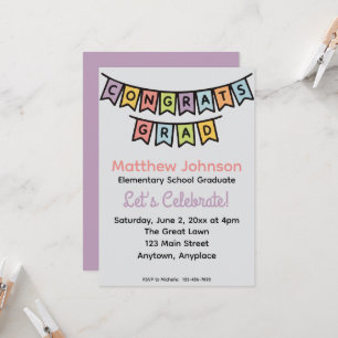 Invitación Fiesta de Graduación de Escuela Primaria
