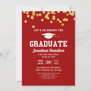 Invitación Fiesta de Graduación de Escuela Secundaria con Con