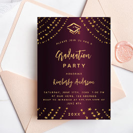 Invitación Fiesta de graduación de estrellas de oro de Borgoñ