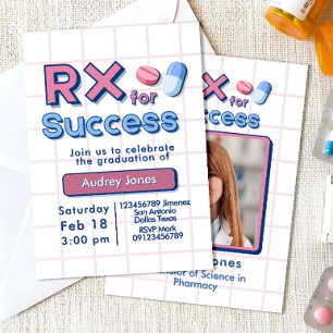 Invitación Fiesta de Graduación de Farmacia con Foto