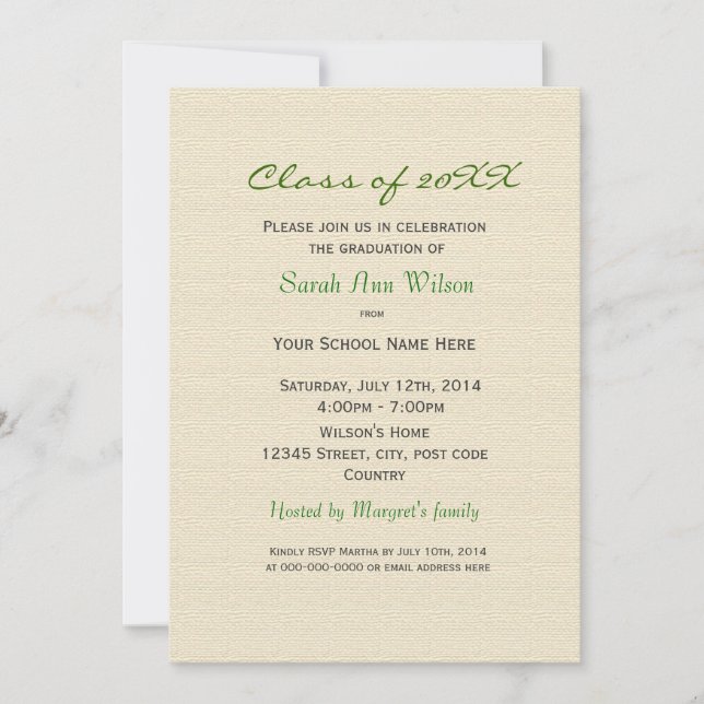 Invitación Fiesta de graduación de flores de lirio blanco (Anverso)