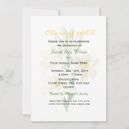 Invitación Fiesta de graduación de flores de lirio blanco