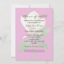 Invitación Fiesta de graduación de flores de magnolia vintage