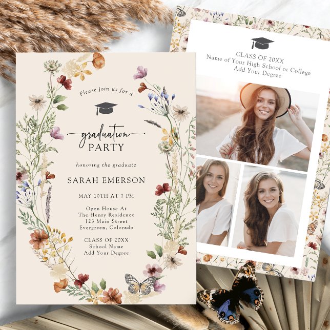 Invitación Fiesta de Graduación de Flores Silvestres (Subido por el creador)