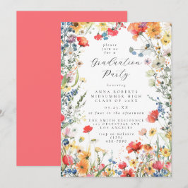 Invitación Fiesta de Graduación de Flores Silvestres Audaces