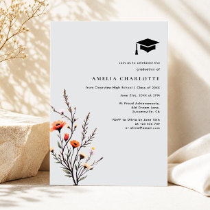Invitación Fiesta de Graduación de Flores Silvestres de Prima