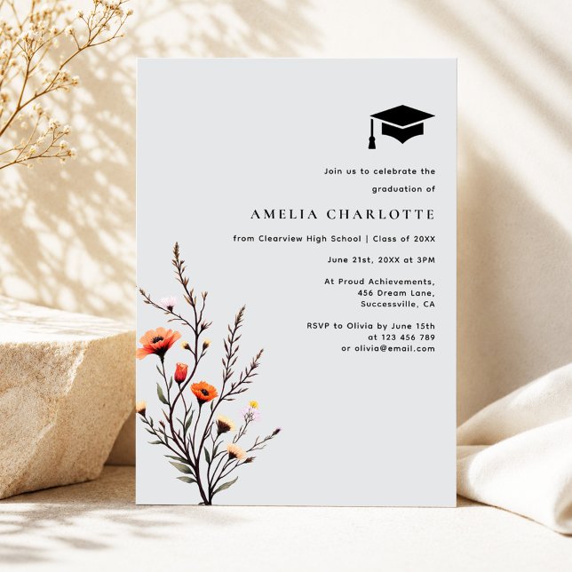 Invitación Fiesta de Graduación de Flores Silvestres de Prima (Subido por el creador)