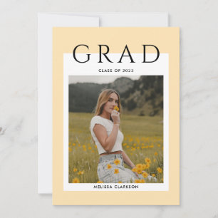 Invitación Fiesta de Graduación de Foto Amarilla Mantequilla 