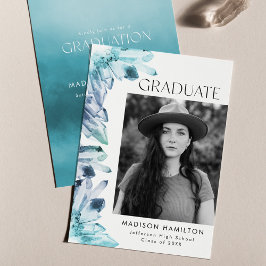 Invitación Fiesta de Graduación de Foto de Crystal Blue Water
