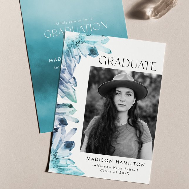 Invitación Fiesta de Graduación de Foto de Crystal Blue Water (Subido por el creador)