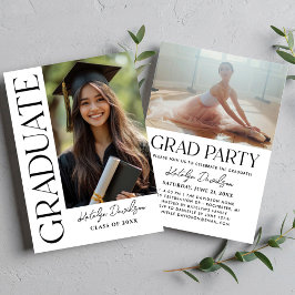 Invitación Fiesta de Graduación de Foto de Graduado Vertical 