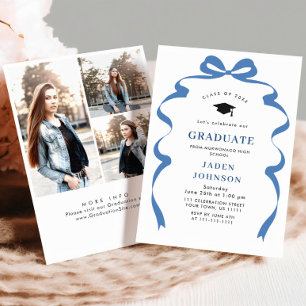 Invitación Fiesta de graduación de FOTO de la cinta de cebo a
