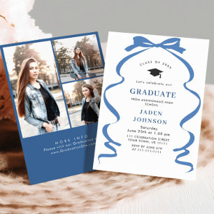 Invitación Fiesta de graduación de FOTO de la cinta de cebo a