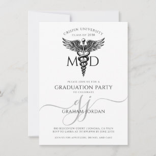 Invitación Fiesta de Graduación de Foto de Médico Moderno