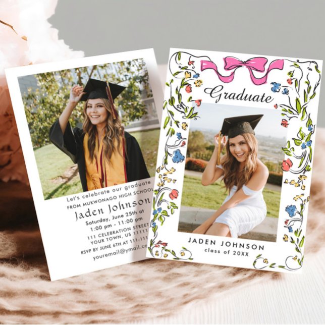 Invitación Fiesta de graduación de FOTO del baile rosado Coqu (Subido por el creador)