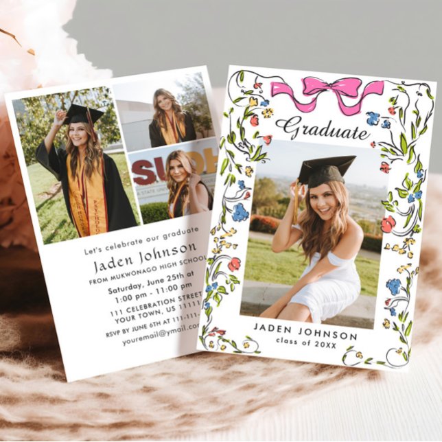 Invitación Fiesta de graduación de FOTO del baile rosado Coqu (Subido por el creador)