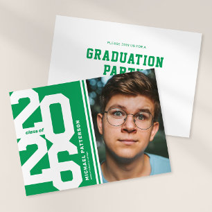 Invitación Fiesta de graduación de foto deportiva universitar
