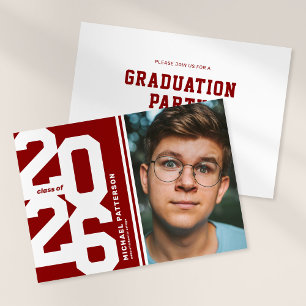 Invitación Fiesta de graduación de foto deportiva universitar