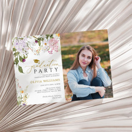 Invitación Fiesta de Graduación de Fotografía de Flores Silve