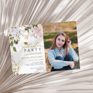 Invitación Fiesta de Graduación de Fotografía de Flores Silve