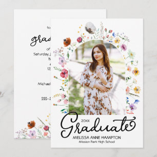 Invitación Fiesta de Graduación de Fotografía de Flores Silve