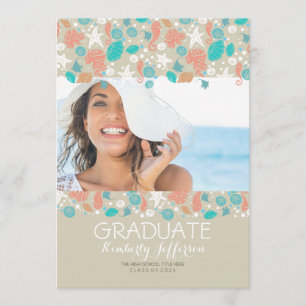 Invitación Fiesta de Graduación de Fotografía de Ocean Treasu