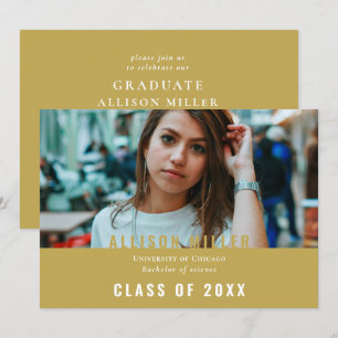 Invitación Fiesta de graduación de fotografía de tipografía m