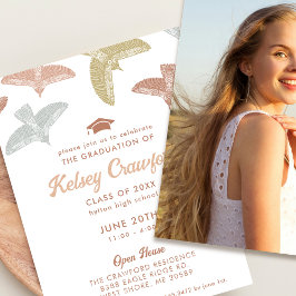 Invitación Fiesta de Graduación de Fotos de Aves de Arte Popu