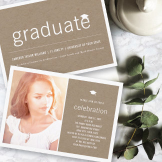 Invitación Fiesta de Graduación de Fotos de Graduados Simples